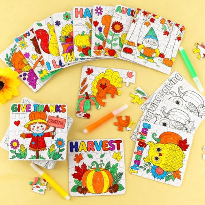 Fall Thanksgiving Arts & Crafts for Kids Autumn Activities DIY Puzzle Kit - color: Fall Thanksgiving A Colorful