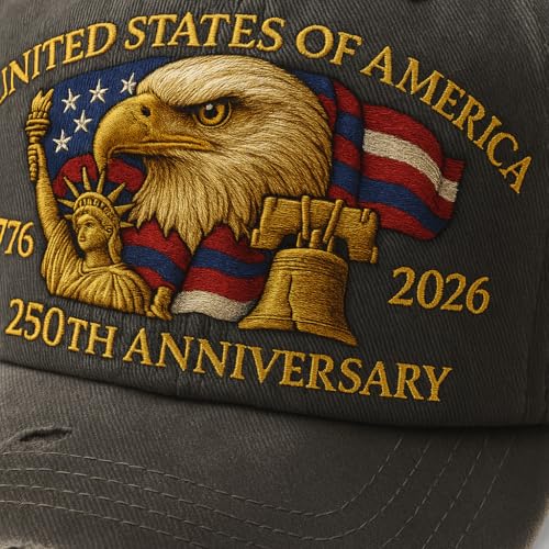 U.S. 250th Anniversary 250 Years Freedoms 1776-2026 Baseball Hats Funny - color: 250th Anniversary 5