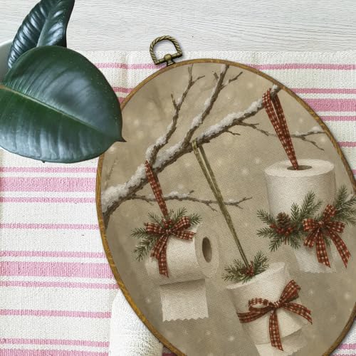 Mcehtle Winter Christmas Bathroom Wall Art Decor Framed 8.6x11.4 - color: 40
