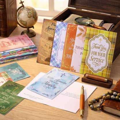 Affrolling 50 Pack Christian Ministry Appreciation Cards Bulk with Envelope - style: Ministry Assorted Style