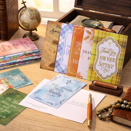 Affrolling 50 Pack Christian Ministry Appreciation Cards Bulk with Envelope - style: Ministry Assorted Style