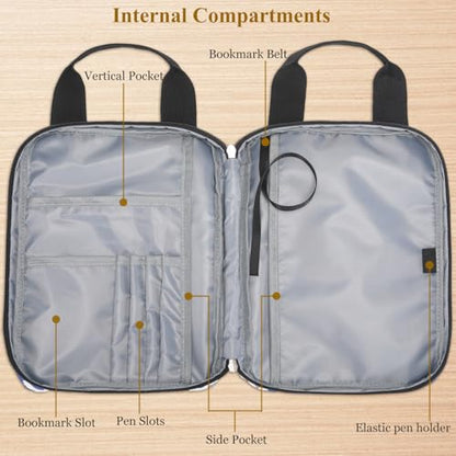 DSIUE Kids Bible Cover Case Gilrs Cute Bible Carrying Case Book Holder/Carrier/Bag with Handle and Pockets, Bow Floral