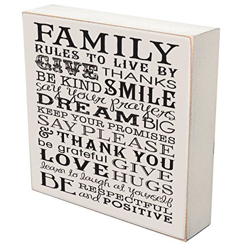 LifeSong Milestones Family Rules to Live by Give Thanks Wedding for Couple, Housewarming Gift Ideas for Mr. and Mrs. Shadow Box 6"x6" (Family Rules to Live by give Thanks) - color: Family Rules to Live By Give Thanks