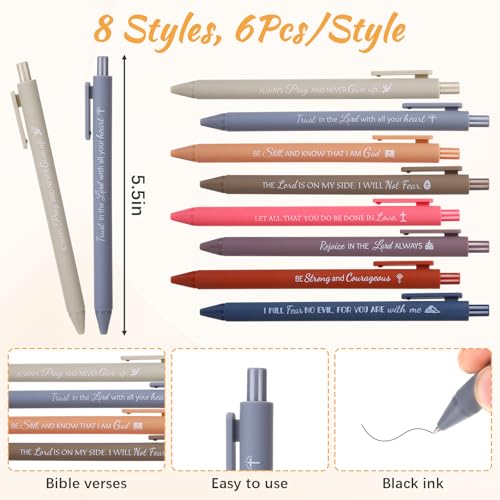 96 Pcs Bible Verse Pens & Scripture Bookmarks Inspirational Christian Gifts