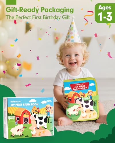 hahaland Busy Book for Toddlers 1-3 - Montessori Toys 1 Year Old Busy Board - style: Farm
