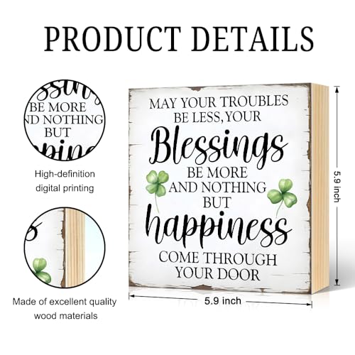 May Your Troubles Be Less And Your Blessings Be Wood Box Sign - color: white023