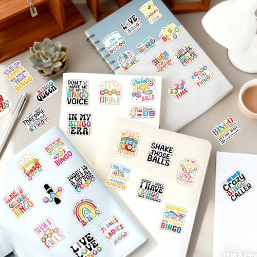50 Pcs Funny Bingo Stickers for Adults Bingo Accessories Stickers - style: Bingo