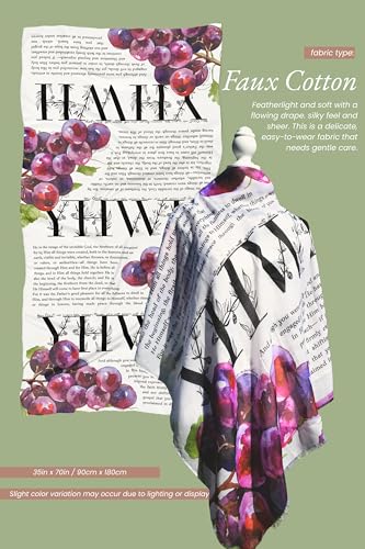 Firstfruits Prayer Shawl - 35x70 Scarf for Women with Scriptures and Grape Symbols Made