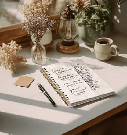 Christian Notebook For Women-Prayer Journal for Women Men,Inspirational Art Gifts for Church Members,Every Day Scripture Church Notes,Gold Spiral Bound Hardcover Bible Journaling,5.8"x8.3" - color: Bible Every