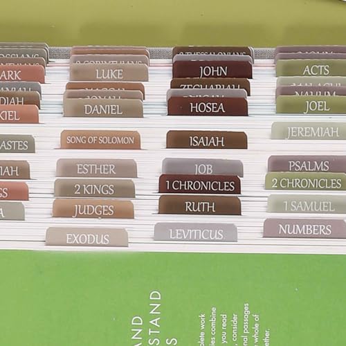 Laminated Bible Tabs, Reposition Large Print Stickers, Easy to Read and Apply Bible Tabs for Women and Man (Earth Tone) - color: Earth Tone