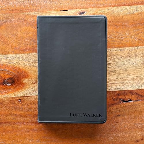 Personalized ESV Large Print Value Thinline Bible – Black TruTone Faux Leather | Custom Name Engraved | English Standard Version with Concordance, 10 pt Font & Double-Column Layout (Name Only)