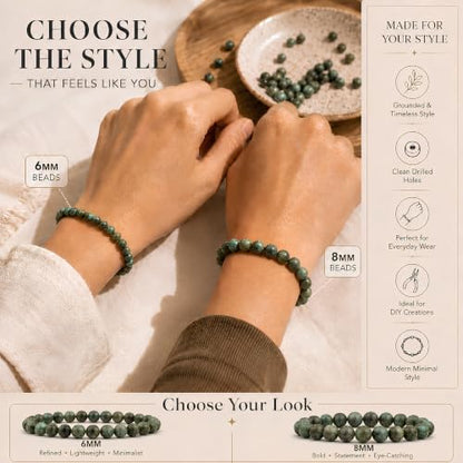 Cherry Tree Collection 100PCS 6mm African Turquoise Round Bead Craft Kit - color: african turquoise, size: 6mm