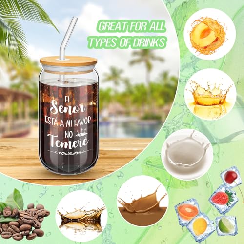 12 Pcs Christian Glass Cups Bulk Christian Gifts for Woman,Español - style: Español