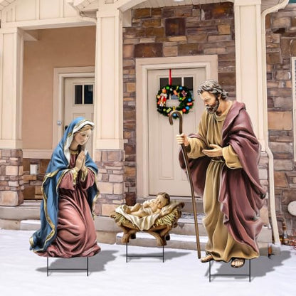 Amyhill 3 Pack Christmas Decoration Outdoor, Outdoor Nativity Scene Stakes - style: Nativity