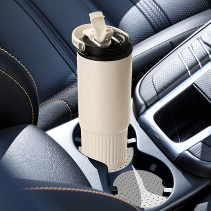 2 Pack Car Coasters for Cup Holders, Cute Car Accessories Interior - color: White Polka Dots