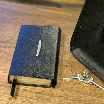 KJV Compact Checkbook Bible, Black Bonded Leather, Red Letter: King James Version, Holy Bible