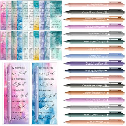 Sayglossy 50 Sets Christian Gifts Pens with Scripture Bookmarks