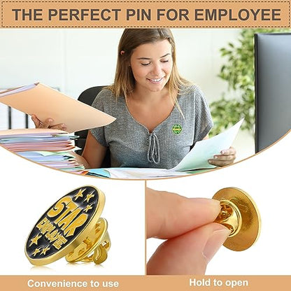 Lyrow 96 Pcs Recognition Pins Bulk Employee Appreciation Lapel Pins 3/4 Inch Recognition Enamel Cheer Gifts for Staff Team Employees Coworkers Caregiver Good Job Gift
