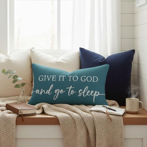 Decorative Throw Pillow Covers 12x20 Inch Set of 2 – Dusty Teal - color: Dusty Teal