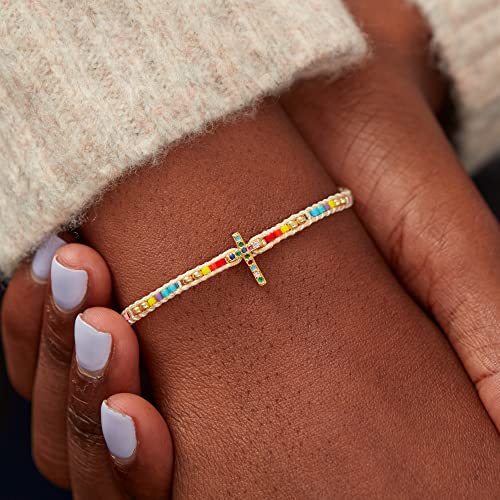 STORYJEWELLERY Christian Gifts for Women, Religious Confirmation and Baptism Gifts, Cross Bracelet for Women, Easter Gift, Encouragement Presents, Christian Jewelry - color: Wear this as a reminder