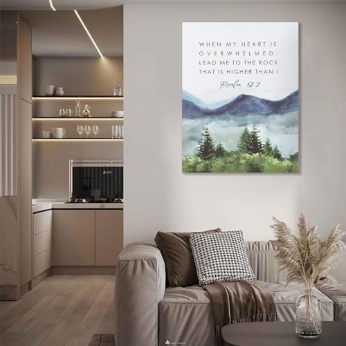 Framed Inspirational Christian Canvas Wall Art 12x16 Inch - color: Mountain（Canvas）, size: 16"L x 12"W