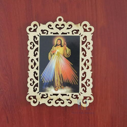 12 Pcs Divine Mercy Wooden Frames, Baptism Christening Memorial Event Gifts
