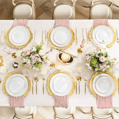 LIYH 8Pcs Gold Charger Plates, 13 Inch Plastic Round Chargers For Parties - color: Irregular Gold, size: 8Pcs