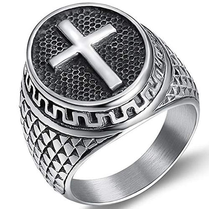 Jude Jewelers Retro Vintage Stainless Steel Chrisitan Cross Religious Ring