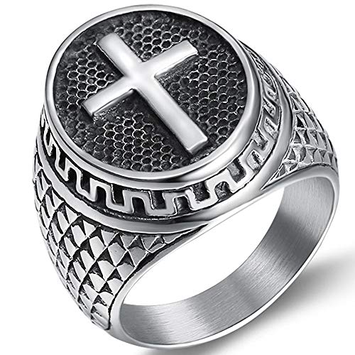 Jude Jewelers Retro Vintage Stainless Steel Chrisitan Cross Religious Ring