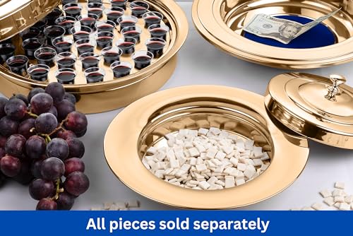 (Cup Tray Lid) Gold Premium Communion Trays for Churches | Stainless Steel Communion Ware Set, Supplies | 40 Cup Tray - color: Cup Tray Lid