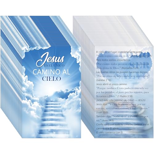 Spanish Gospel Tract Cards, Christian Evangelism Bible Cards for Church - color: JESÚS ES EL ÚNICO CAMINO AL CIELO