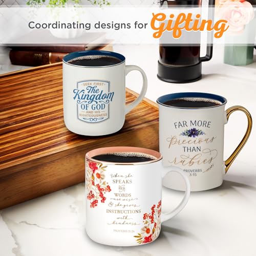 Christian Art Gifts Royal Blue The Kingdom of God Ceramic Coffee Mug, 14 oz. - color: Royal Blue/Kingdom of God
