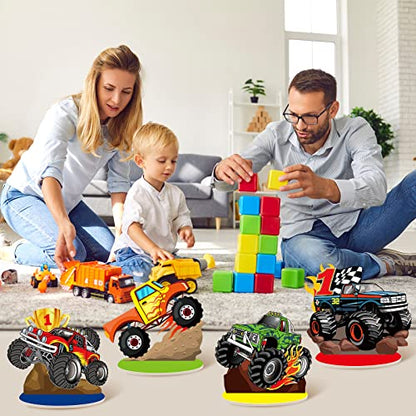 Namalu 16 Pcs Truck Table Decorations Centerpiece for Birthday Party Tables Decorations Blaze Wheels Table Ornaments for Baby Shower Birthday Supplies DIY Decor(Truck) - style: Truck
