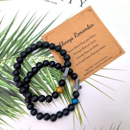 First Day of School Bracelets, Back to School Bracelets Mommy and Me - color: 1PCS Brown