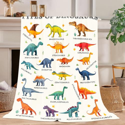 Dinosaur Blanket Dinosaur Decor Cozy Animal Throw Super Soft Plush Flannel Fleece Blanket Gift for Kids Adults Men Women Ultra Warm & Lightweight Flannel, 60"X50" - color: Dinosaur, size: 60"x50"