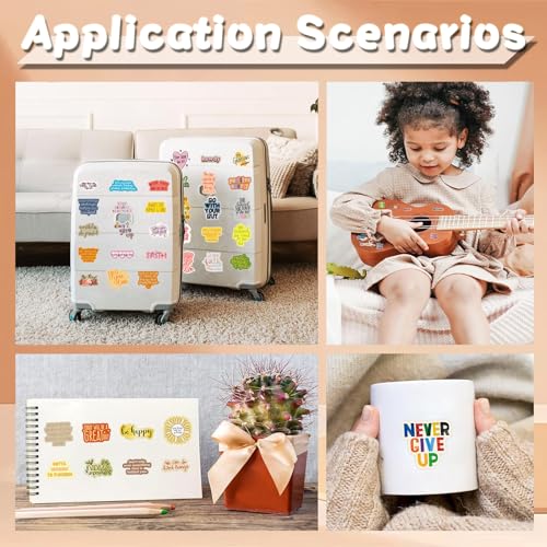 100 Pcs Inspirational Stickers Set Motivational Quote Sticker Vinyl Waterproof Affirmation Positive Stickers for Water Bottles Laptops Journal Computer - color: Inspirational