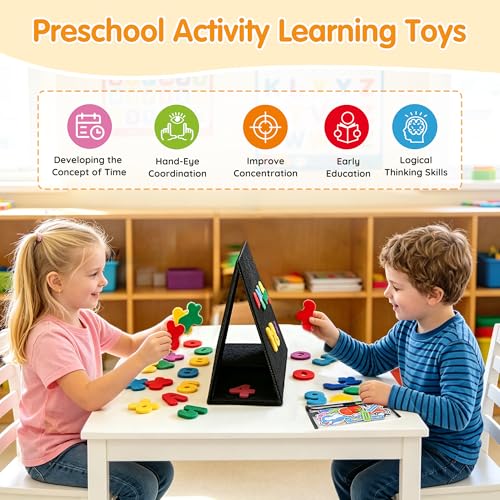 AKAYOK Foldable Felt Board for Toddlers, Double-Sided Flannel Board, Black - color: 33" X 12"-foldable & Expands-black