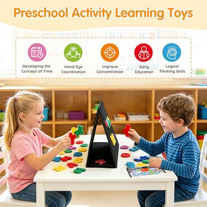AKAYOK Foldable Felt Board for Toddlers, Double-Sided Flannel Board, Black - color: 33" X 12"-foldable & Expands-black