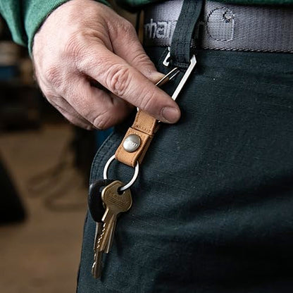 Carhartt Unisex Adult Durable Metal Key Keeper, Belt Loop Key Ring Holder with Self-Locking Metal Gate Clip for Car/Home Keys - color: Nylon Duck (Gravel)