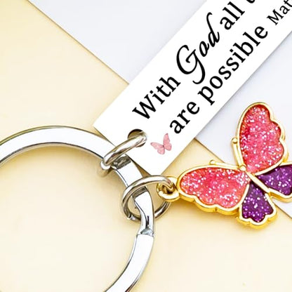Inspirational Christian Gifts for Women Bible Verse Keychain