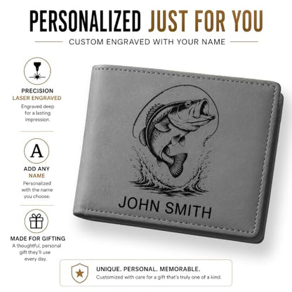 LaserGram Personalized Wallet, Christian Cross (Gray) - color: Gray