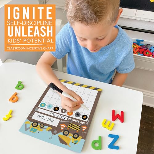 Sticker Chart for Kids Behavior at Home and Back to School Reward Charts - color: Construction