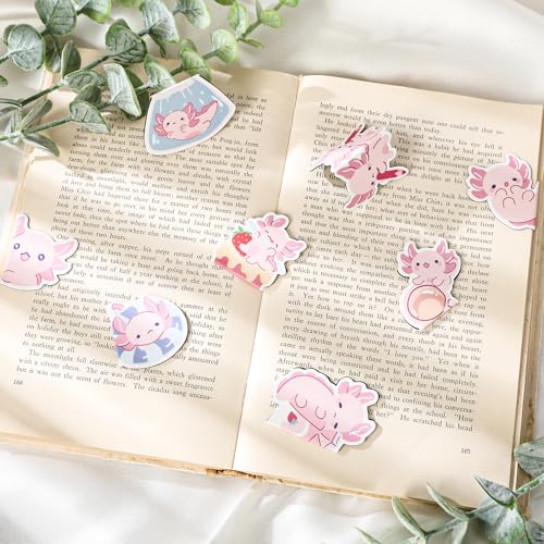 Axolotl Magnetic Bookmarks Gifts - 8 Pcs Pink Cute Bookmark - style: Axolotl