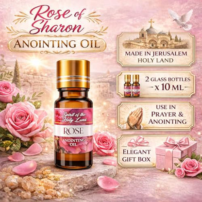 Biblical Rose of Sharon Anointing Oil from Jerusalem 2 Bottles x 10 ml