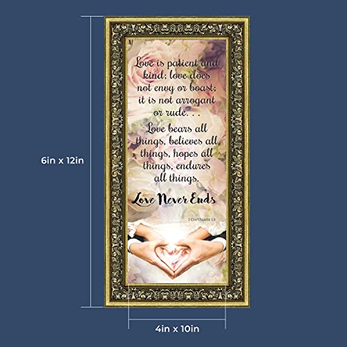 Crossroads Home Décor Love Never Ends, Christian Marriage Gift, True Love Picture Frame, 7310G