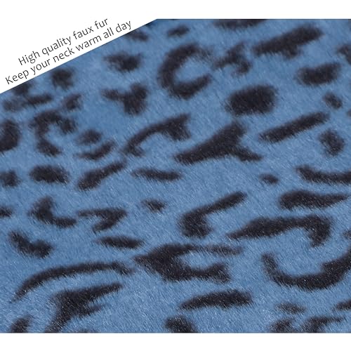 LA CARRIE Womens Leopard Print Infinity Scarf Loop Circle Neck Warmer - color: Leopard Blue