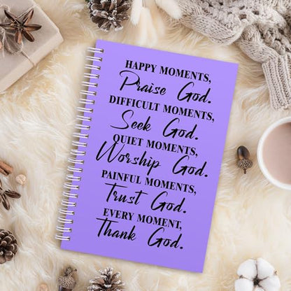 JOHSBYD 2Pcs Christian Spiral Notebook – Bible Verse Journal for Women - color: 2pcs Moments Purple