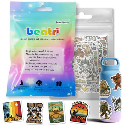 BEATRI Hunting Stickers 50Pcs Waterproof Vinyl Deer Hunting Decor - color: Hunting Stickers