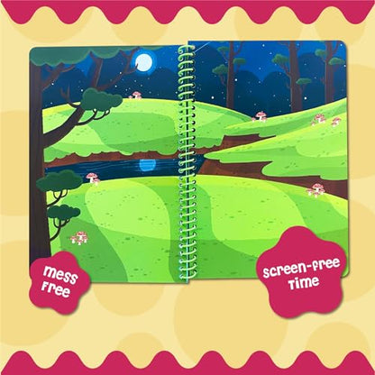 Stick4Ever Jelly Sticker Book® - for Kids - Waterproof, Easy to Clean Reusable Sticker Book for Toddlers- Reusable Road Trip Activities for Kids - Stocking Stuffers for Toddlers (Forest) - style: Forest