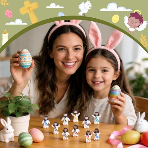 Little Mini Jesus Figures, Tiny Brown, Black, Baby Jesus Loves You Figures - size: 200pcs